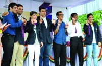 Minister of State (Independent Charge) for youth affairs and sports ajay maken with the Medal Winners of London Olympics 2012